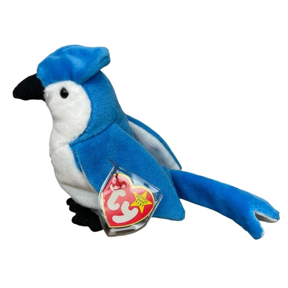 TY Original Beanie Baby “ROCKET” The Blue Jay Bird - 8" - 1997 New With Tags